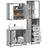 3 Piece Bathroom Furniture Set Engineered Wood