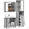 3 Piece Bathroom Furniture Set Engineered Wood