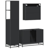 3 Piece Bathroom Furniture Set Engineered Wood