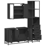 3 Piece Bathroom Furniture Set Engineered Wood