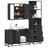 3 Piece Bathroom Furniture Set Engineered Wood