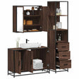 3 Piece Bathroom Furniture Set Engineered Wood
