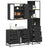 3 Piece Bathroom Furniture Set Engineered Wood
