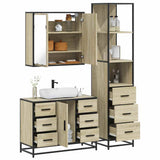 3 Piece Bathroom Furniture Set Engineered Wood