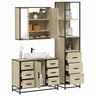 3 Piece Bathroom Furniture Set Engineered Wood