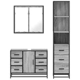 3 Piece Bathroom Furniture Set Engineered Wood