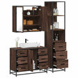 3 Piece Bathroom Furniture Set Engineered Wood
