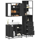 3 Piece Bathroom Furniture Set Engineered Wood