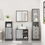 3 Piece Bathroom Furniture Set Engineered Wood