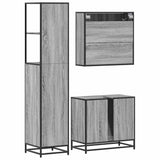 3 Piece Bathroom Furniture Set Engineered Wood