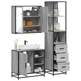 3 Piece Bathroom Furniture Set Engineered Wood