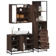 3 Piece Bathroom Furniture Set Engineered Wood