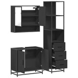 3 Piece Bathroom Furniture Set Engineered Wood