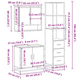 3 Piece Bathroom Furniture Set Engineered Wood