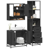 3 Piece Bathroom Furniture Set Engineered Wood