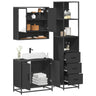 3 Piece Bathroom Furniture Set Engineered Wood