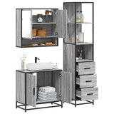 3 Piece Bathroom Furniture Set Engineered Wood
