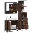 3 Piece Bathroom Furniture Set Engineered Wood