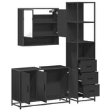 3 Piece Bathroom Furniture Set Engineered Wood