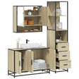 3 Piece Bathroom Furniture Set Engineered Wood