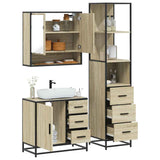 3 Piece Bathroom Furniture Set Engineered Wood
