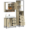3 Piece Bathroom Furniture Set Engineered Wood