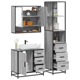 3 Piece Bathroom Furniture Set Engineered Wood
