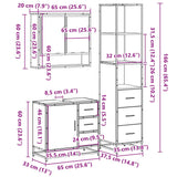 3 Piece Bathroom Furniture Set Engineered Wood