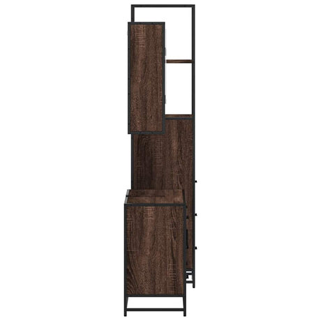 3 Piece Bathroom Furniture Set Engineered Wood