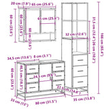 3 Piece Bathroom Furniture Set Engineered Wood