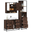 3 Piece Bathroom Furniture Set Engineered Wood