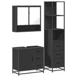 3 Piece Bathroom Furniture Set Engineered Wood