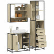 3 Piece Bathroom Furniture Set Engineered Wood