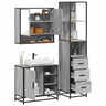 3 Piece Bathroom Furniture Set Engineered Wood