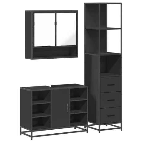 3 Piece Bathroom Furniture Set  Engineered Wood