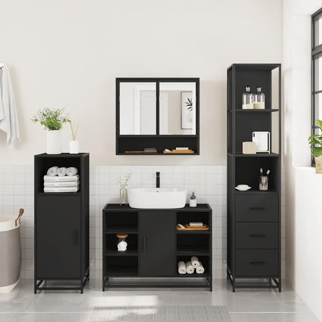 3 Piece Bathroom Furniture Set  Engineered Wood