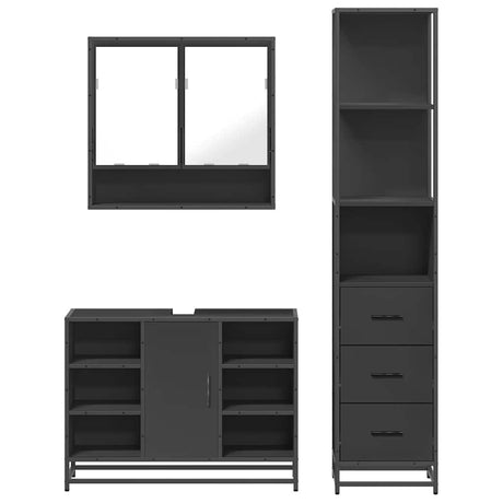 3 Piece Bathroom Furniture Set  Engineered Wood