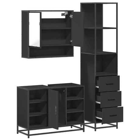 3 Piece Bathroom Furniture Set  Engineered Wood