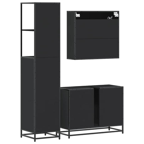 3 Piece Bathroom Furniture Set  Engineered Wood