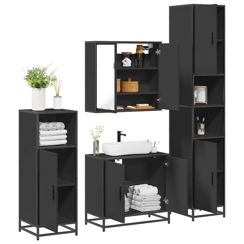 4 Piece Bathroom Furniture Set  Engineered Wood