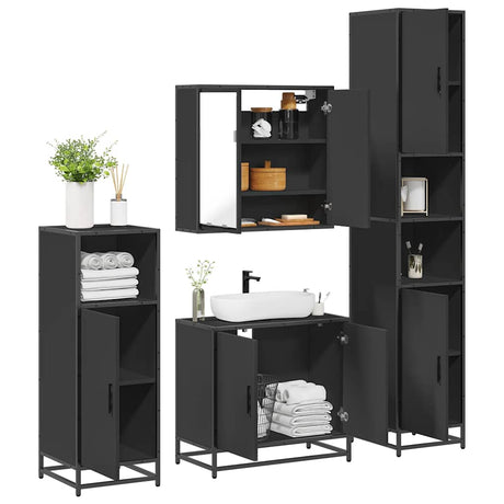 4 Piece Bathroom Furniture Set  Engineered Wood