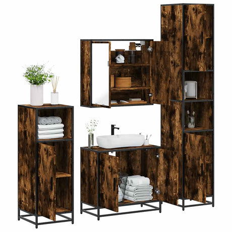 4 Piece Bathroom Furniture Set  Engineered Wood