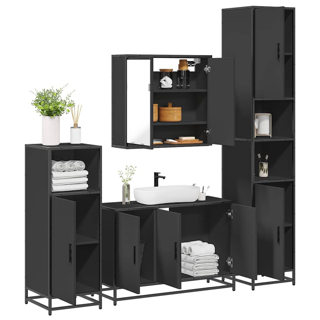4 Piece Bathroom Furniture Set  Engineered Wood