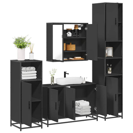 4 Piece Bathroom Furniture Set  Engineered Wood