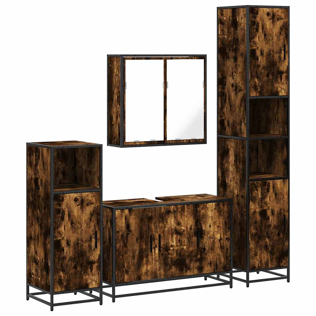4 Piece Bathroom Furniture Set  Engineered Wood