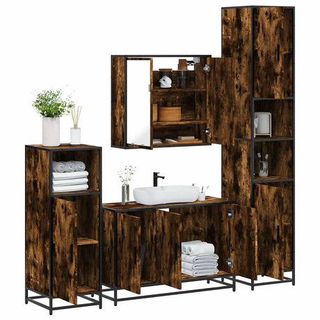 4 Piece Bathroom Furniture Set  Engineered Wood