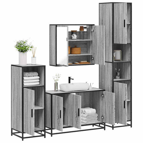 4 Piece Bathroom Furniture Set  Engineered Wood