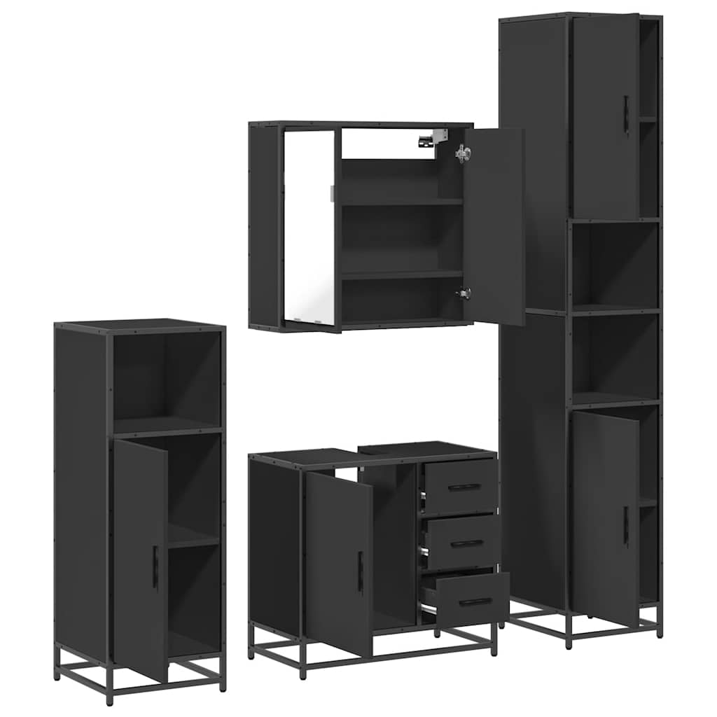 4 Piece Bathroom Furniture Set  Engineered Wood