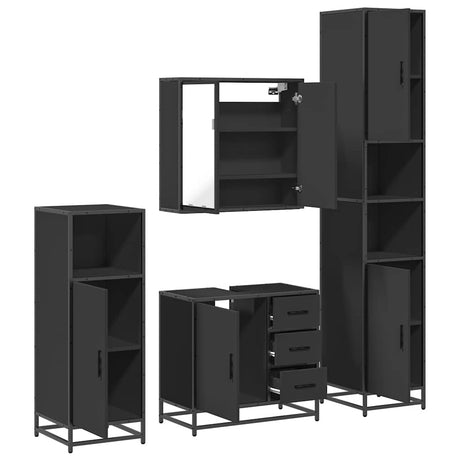 4 Piece Bathroom Furniture Set  Engineered Wood