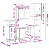 4 Piece Bathroom Furniture Set  Engineered Wood